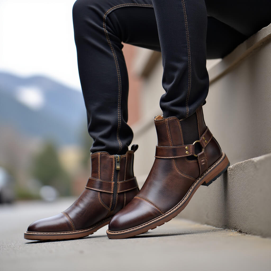 BOTAS ROADSTER DE PIEL ESTILO MOTO